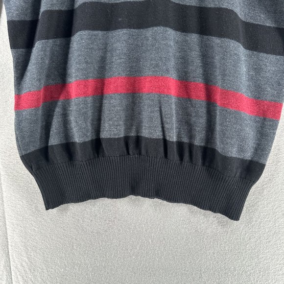Marq Athletic Fit Mens Striped Sweater Medium Gray Crew Neck Relax Fit Casual - Picture 6 of 16